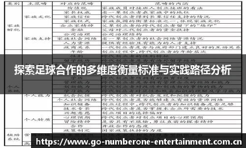 探索足球合作的多维度衡量标准与实践路径分析